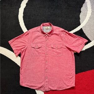 Vintage Woolrich Red Cotton Short Sleeve Button-Up Shirt - Size XL